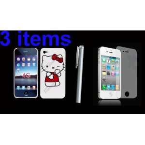 lot of 3 itemsHello Kitty Hard Case Cover Back white for iPhone 4 4G 