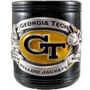   Yellow Jackets Black Stainless Steel Can Cooler