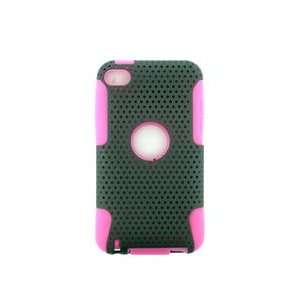  iPod Touch 4 Hybrid Case 2in1 Rubber Gray Silicon Pink 