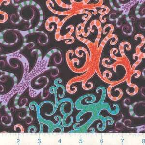  45 Wide Passion Wacky Scrolls Black Purple Fabric By The 