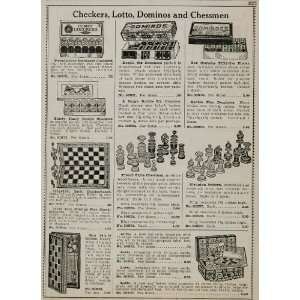   Lotto Dominos Chessmen Board Games   Original Print Ad