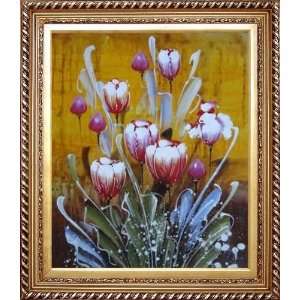  with Exquisite Dark Gold Wood Frame 30.5 x 26.5 inches