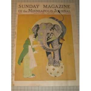   Minneapolis Journal Cover Circus Clown & Elephant 