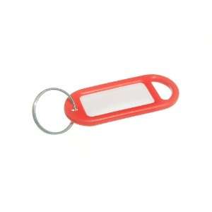  KEY RING TAG 50MM X 20MM WITH LABEL AND SPLIT KEY RING RED 