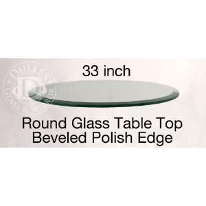  Glass Table Top 33 Round, 1/2 Thick, 1 Beveled Edge 