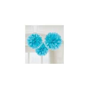  Blue Fluffy Decorations (3 Pack)