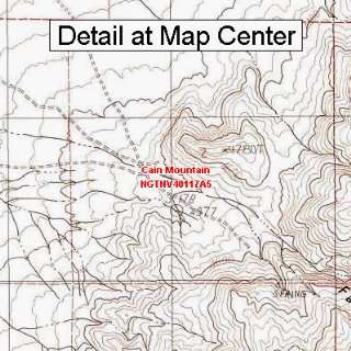   Topographic Quadrangle Map   Cain Mountain, Nevada (Folded/Waterproof