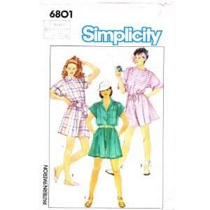  Simplicity 6801 Sewing Pattern Misses Romper & Sash Size 6 