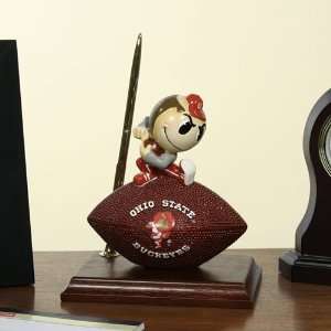 Ohio State Buckeyes Team Spirit Mascot Football Clock and Pen Desk Set 