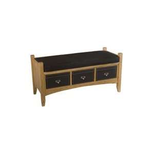  Amish Media Storage Bench with 3 Lidded Boxes & Cushion 