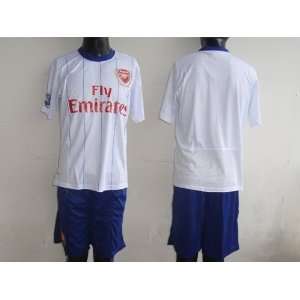   100 embroidery arsenal white soccer jerseys and shorts soccer uniforms
