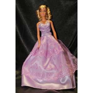   Purple Gown, Handmade to Fit the Barbie Sized Doll Toys & Games