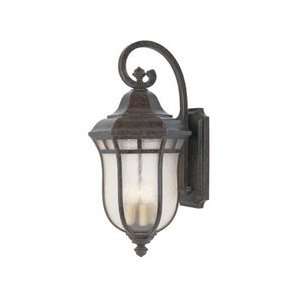   Outdoor Wall Light in Walnut Patina with Pale Cream Seeded Glass glass