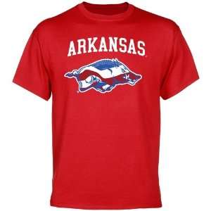    NCAA Arkansas Razorbacks Patriotic T Shirt   Red
