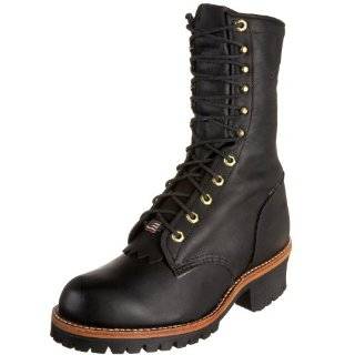    CHIPPEWA 29435 D 10 Steel Toe Logger Boot Black Men SZ Shoes