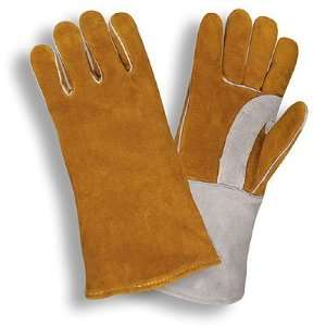 MensXL Premium Brown & Gray Leather Welders Gloves (QTY/12)  