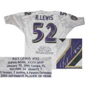  Ray Lewis Autographed Jesco Authentic White Embroidered 