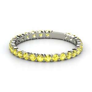  Rich & Thin Band, Sterling Silver Ring with Yellow 