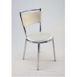  Vinyl Round Diner Chair   White