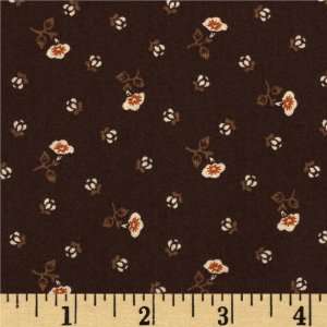  IQSC Small Floral Brown Fabric By The Yard Arts, Crafts 