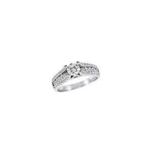  ZALES Diamond with Pave Shank Ring in 14K White Gold 1 CT 