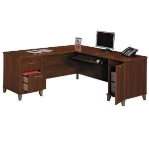   Bush Furniture Somerset 71 L Shape Wood Desk in Hansen Cherry Office