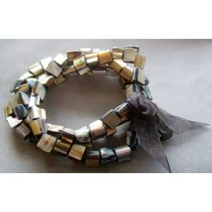  Fashion Jewelry Brown Veins Beads Elastic Bracelet 