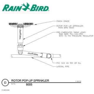 Rain Bird 8005 SS Adjustable Sprinkler Rotor Stainless Steel Riser