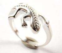 Gecko Lizard Ring Sterling Silver Size 6 7 8 9  