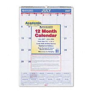 com AT A GLANCE  Ruled Daily Blocks Monthly Wall Calendar, July June 