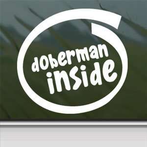  Doberman White Sticker Window Vinyl Laptop White Decal 