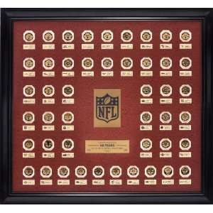 Super Bowl Flip Coin Gold 46 Coin Set Framed  Sports 