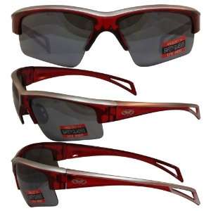Global Vision Top Gun Sunglasses Red Frame Flash Mirror Lens ANSI Z87 