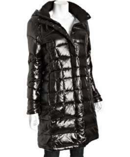 Calvin Klein shiny black down filled hooded coat   