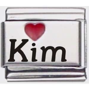  Kim Red Heart Laser Name Italian Charm Link Jewelry
