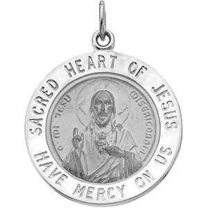  Sacred Heart of Jesus Medal 25mm   Sterling Silver 