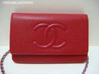 GORGEOUS 11A CHANEL TRUE LOVE RED CAVIAR LEATHER WALLET ON A CHAIN 