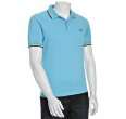 fred perry blue atoll cotton pique twin tipped slim fit polo