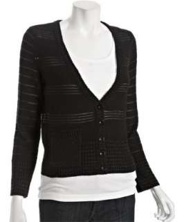 Marc by Marc Jacobs black wool chain link Clodie v neck cardigan 