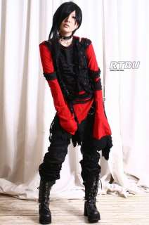 Unisex Seditionary Ghost Rib Cage Mesh Overlay Vest Corset Ragged Red 