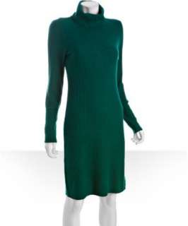 Magaschoni fir cashmere rib knit turtleneck dress   