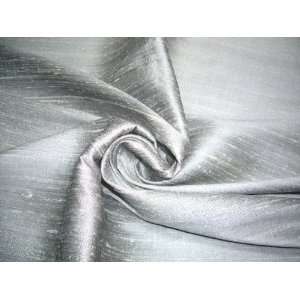   100% Pure Thai Silk Dupioni   Silver Grey Hand Made