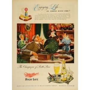  1948 Ad Miller High Life Beer Victorian Living Room 