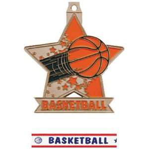  2.5 Star Custom Basketball Medal M 715B BRONZE MEDAL 