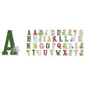  Christmas Party Chipboard Stickers   Glitter Alphabet 