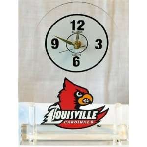  Louisville Cardinals Clear Desk Clock NCAA College Athletics 
