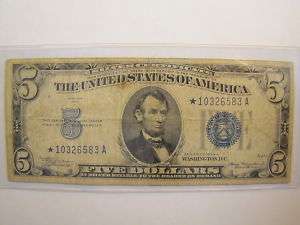 1934A Five Dollar Blue Seal Star Note  