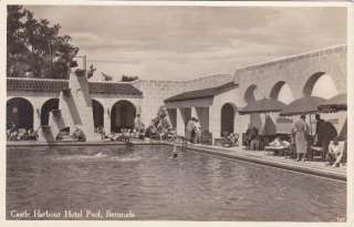 Bermuda Castle Harbour hotel pool vintage view photo postcard  