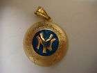 14k Yellow Gold NY Yankees Pendant Charm Baseball New York Official 