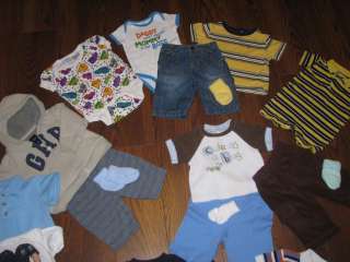 HUGE BABY BOY LOT 30+ pcs SIZE 0/3/6 MONTHS SUMMER SPRING CLOTHES LOTS 